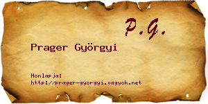 Prager Györgyi névjegykártya